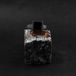 bold mens signet ring, square onyx mixed with oxidized sterling silver.