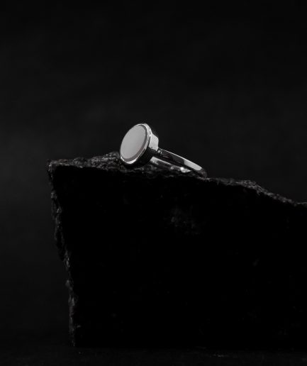capture the power and sensuality of the femininity by choosing this sterling silver ring mixed with 10 mm cacholong opal. wear just one or mix with other RO STUDIO jewelry and create your own ring artwork.