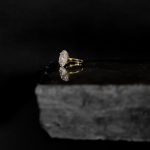 14K solid gold ring with 8 carat moissanite