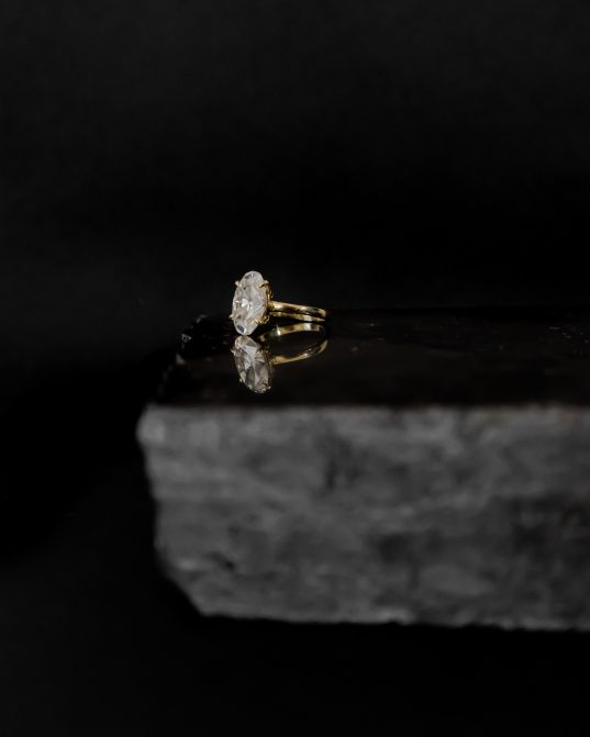 14K solid gold ring with 8 carat moissanite