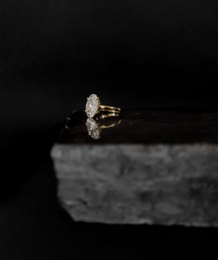 14K solid gold ring with 8 carat moissanite