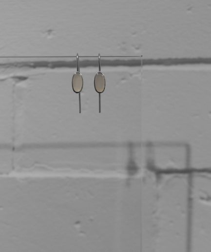 oval cacholong opal earrings