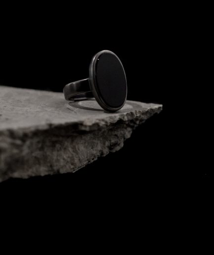 oxidized sterling silver ring