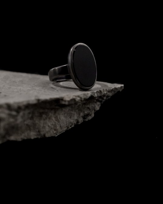 oxidized sterling silver ring